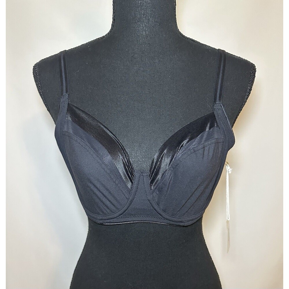 Bare Necessities Side Support Bra Black Underwire Three‎ Piece Cup 32DD NWT